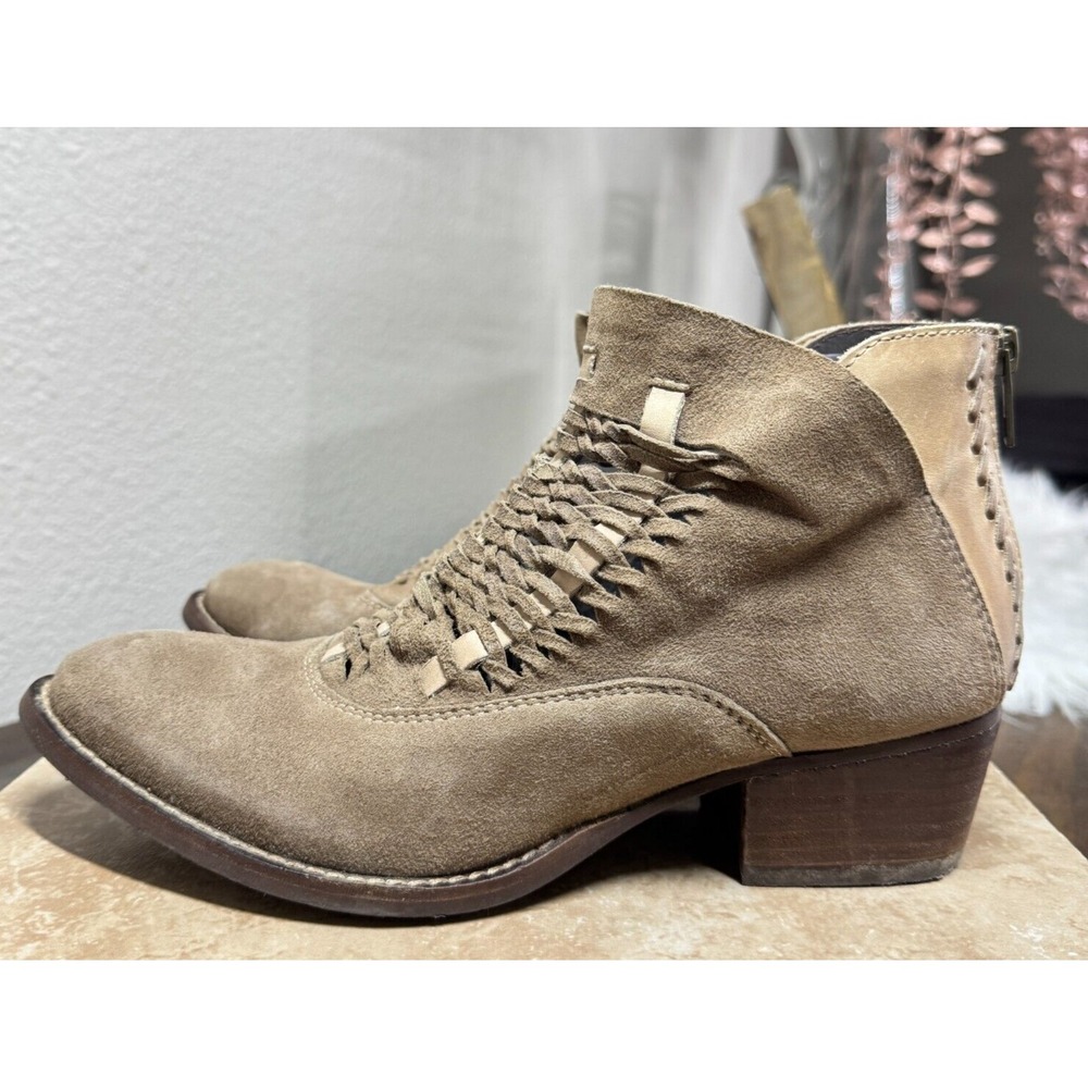 Rebels Boots Womens 7.5 Cori Braided Western Suede Leather Festival‎ Zip Shoes